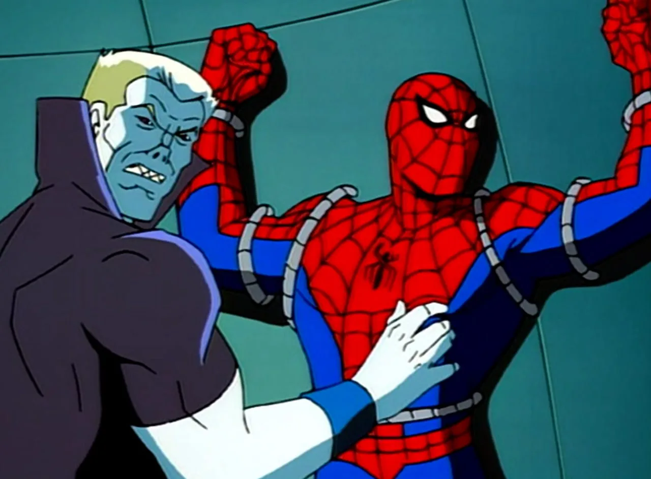 A frame from the 1994 Spider-Man animated series.